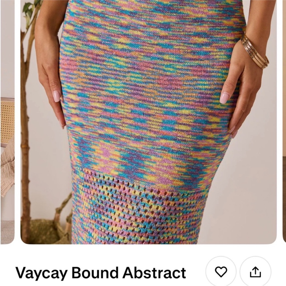 Multicolor Knit Midi Skirt Set - Picture 4 of 6